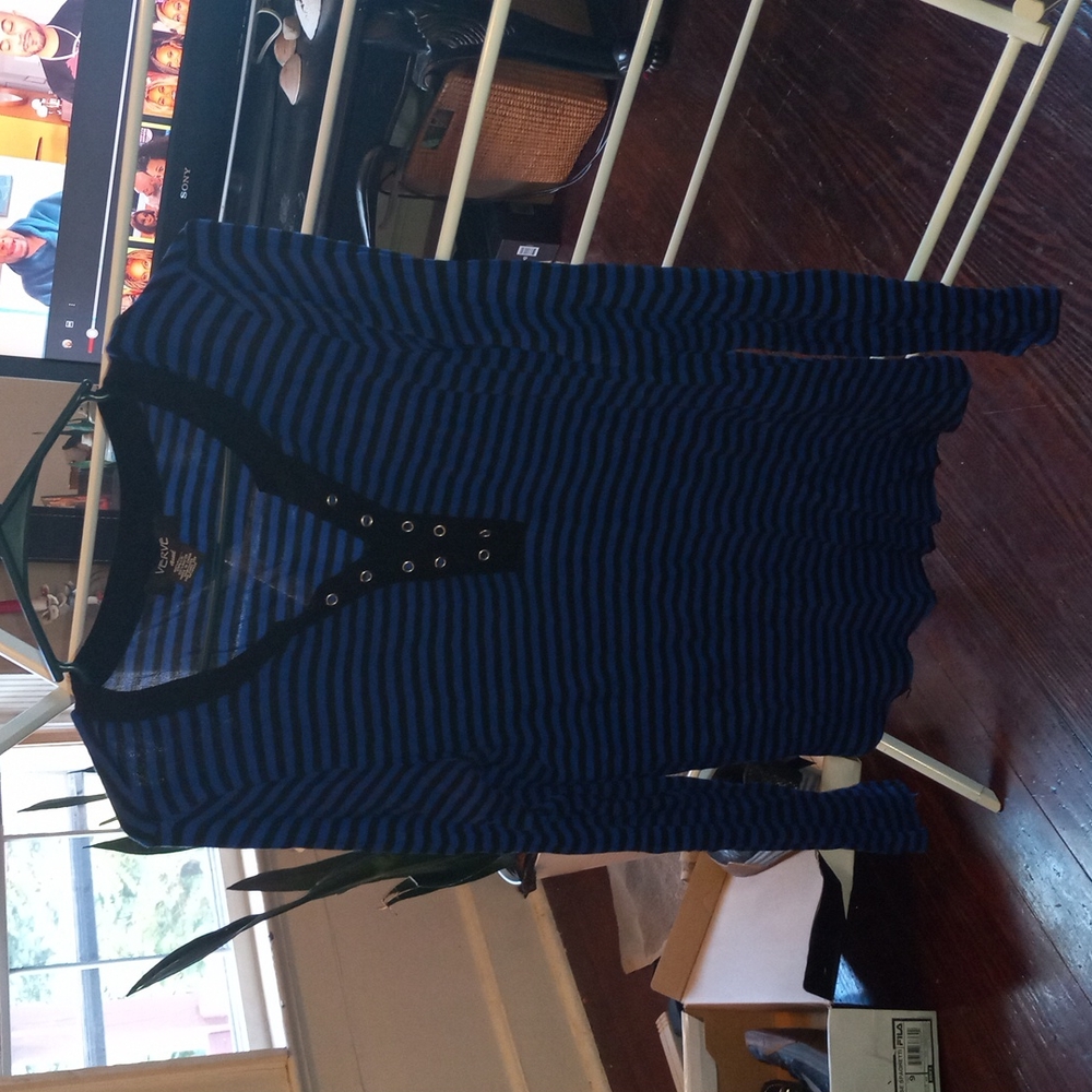 Nice blue and black striped shirt